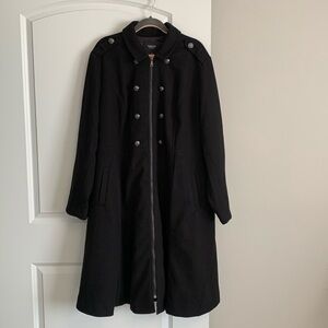 Torrid Military zip front black trench coat size 3X